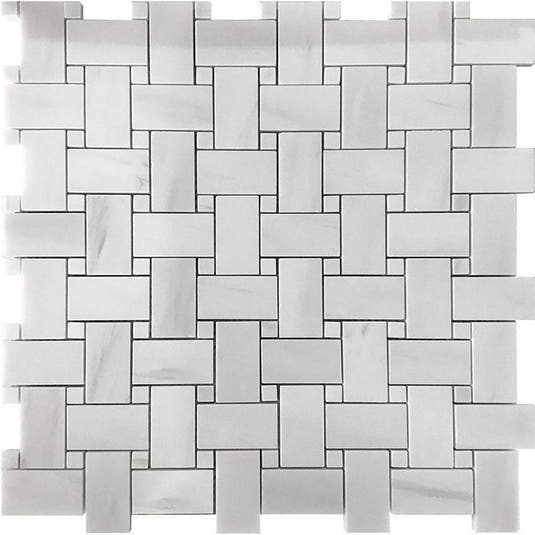 basket weave marble mosaic tile