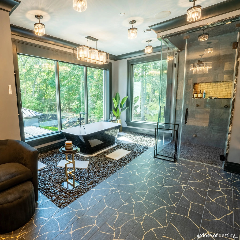 Kasai Notte Kintsugi 10x60" Rectified Porcelain Tile | Tile Club