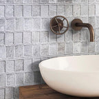 Dover Gris Deco Bathroom Wall Close-up
