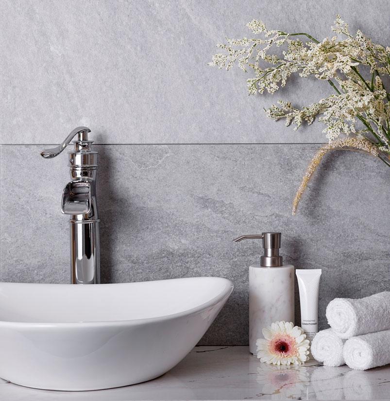 Dover Gris Stone Look Gray Porcelain Tile