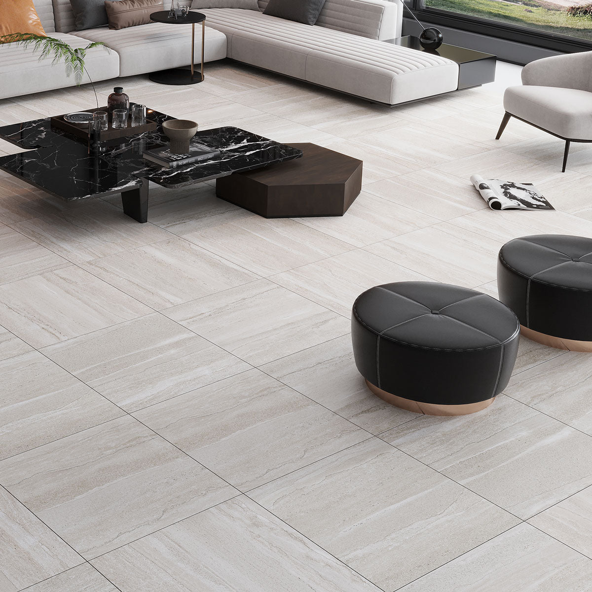Dunescape Beige 24x24 Large Format Porcelain Tile Commercial Flooring