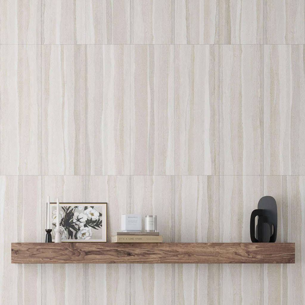 Dunescape Deco Beige 12x36 Large Format Ceramic Tile | Tile Club