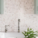 White Marble Large Penny Round Tile Polished Kitchen wall tile