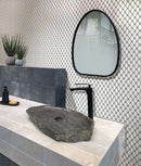 Eastern White Octagon With Bardiglio Dots Marble Mosaic Tile | Tile Club