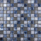 11.7" x 11.7" Eclectic Blue Square Mosaic Tile | Tile Club 