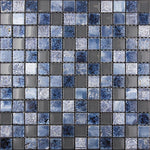 11.7" x 11.7" Eclectic Blue Square Mosaic Tile | Tile Club 