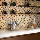 Eclectic Gold Micro Square Mosaic Tile Bar Backsplash