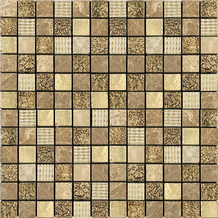 Eclectic Light Gold Square Mosaic Tile | Tile Club 