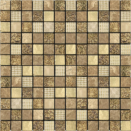 Eclectic Light Gold Square Mosaic Tile | Tile Club 