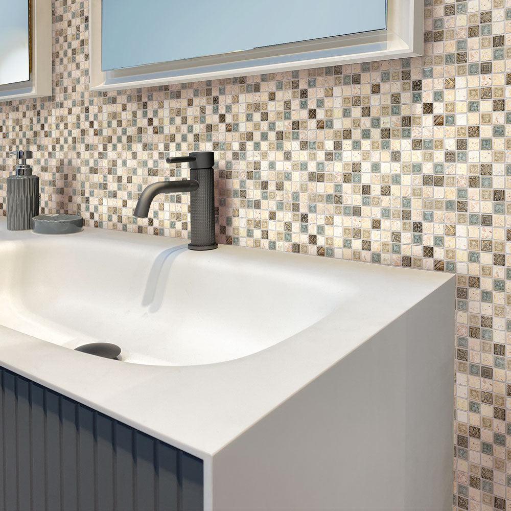 Eclectic Travertine Square Mosaic Tile | Tile Club