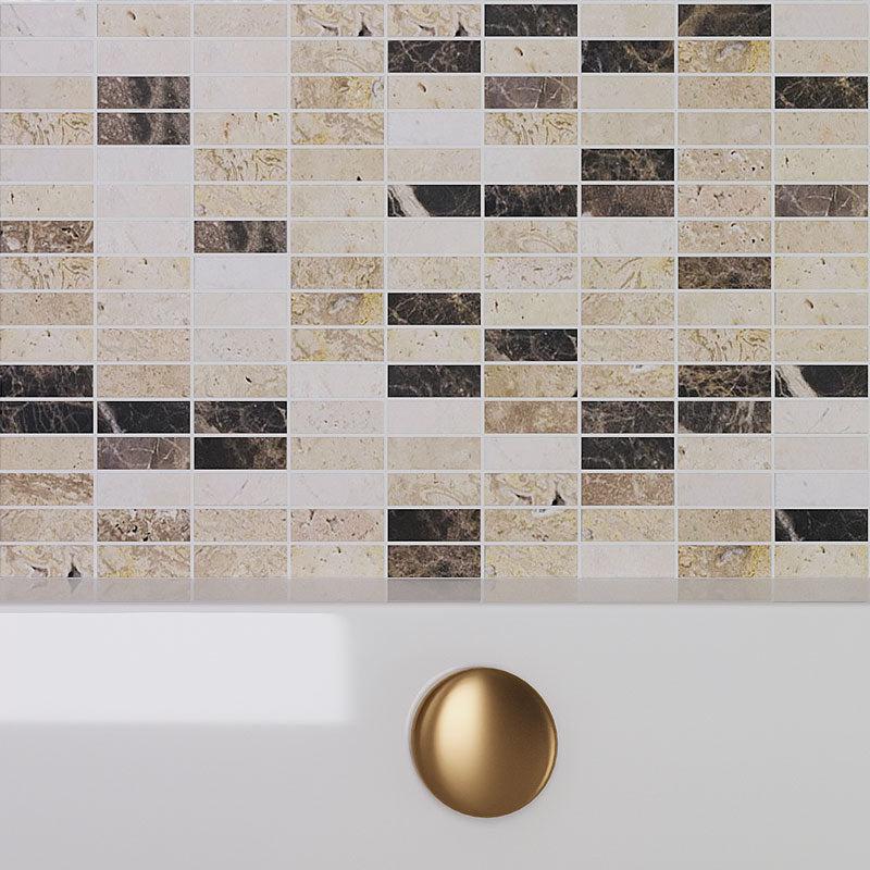 Elada Emperador Dark & Travertine Marble Mosaic Tile