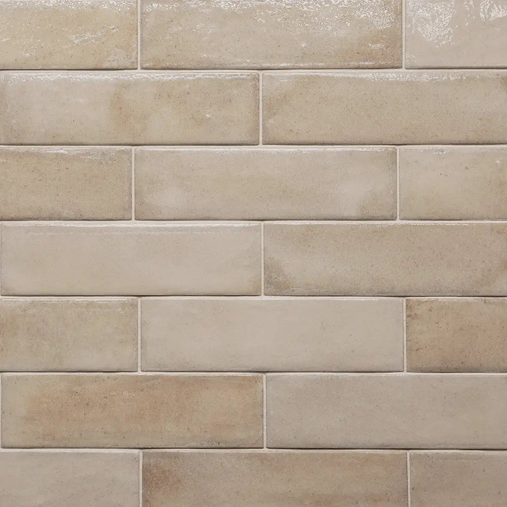 Larkin Beige Gloss Ceramic Subway Tile 2"x8" | Tile Club
