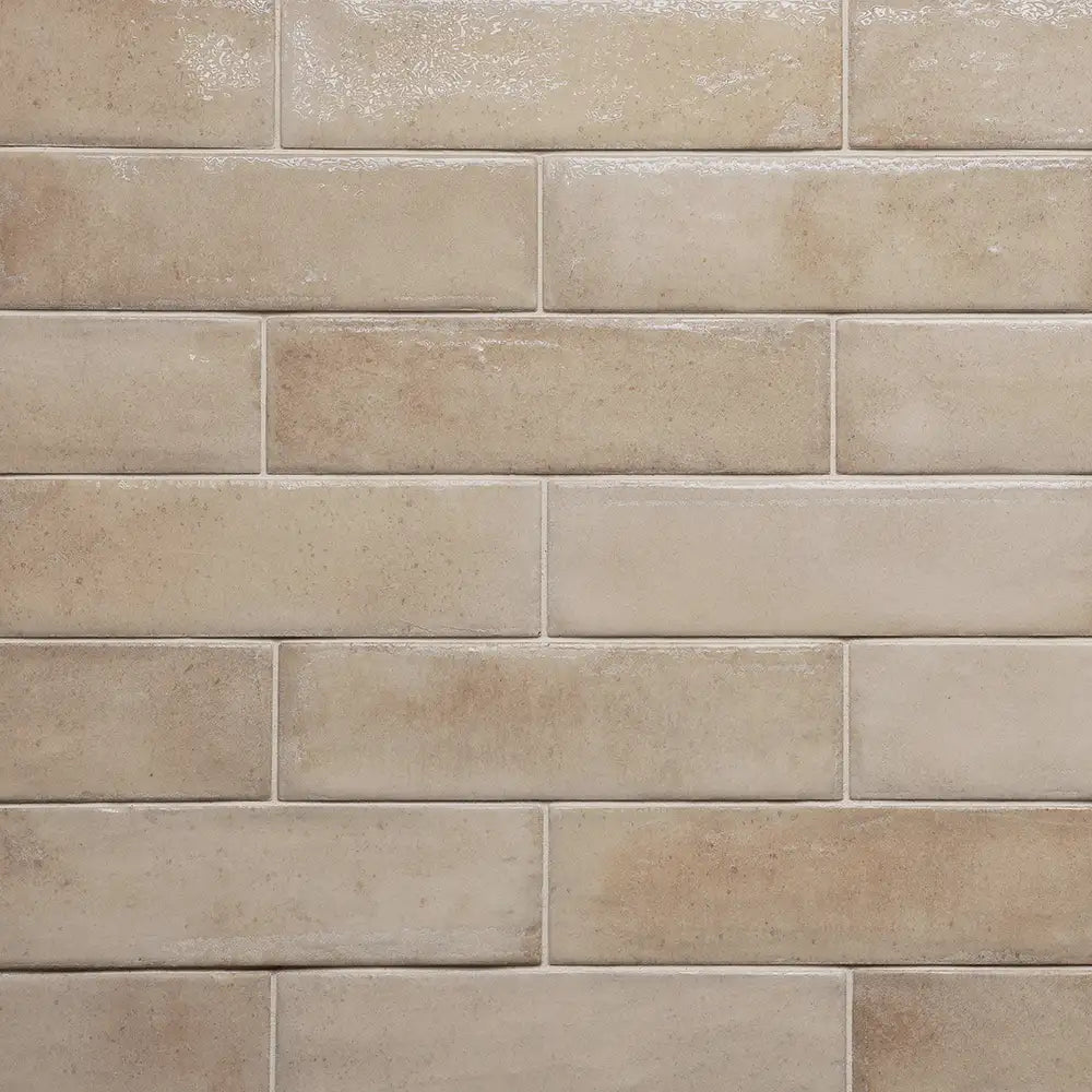 Larkin Beige Gloss Ceramic Subway Tile 2"x8" | Tile Club
