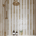 Larkin Beige Gloss Ceramic Subway Tile 2"x8" | Tile Club