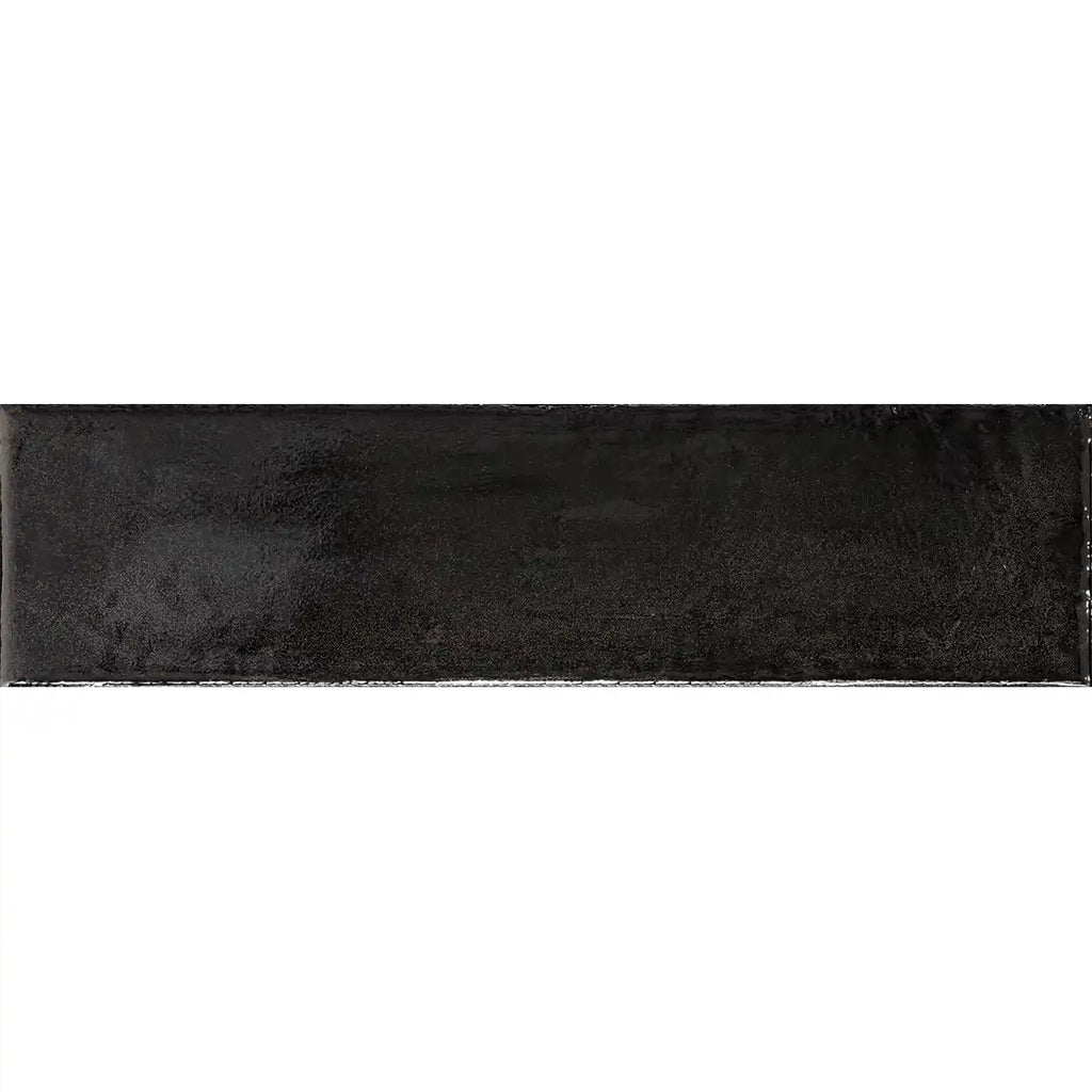 Larkin Black Gloss Ceramic Subway Tile 2"x8" | Tile Club