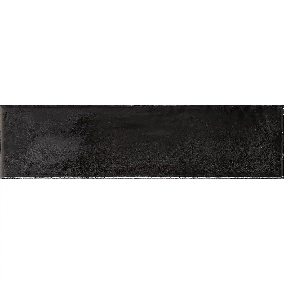 Larkin Black Gloss Ceramic Subway Tile 2"x8" | Tile Club