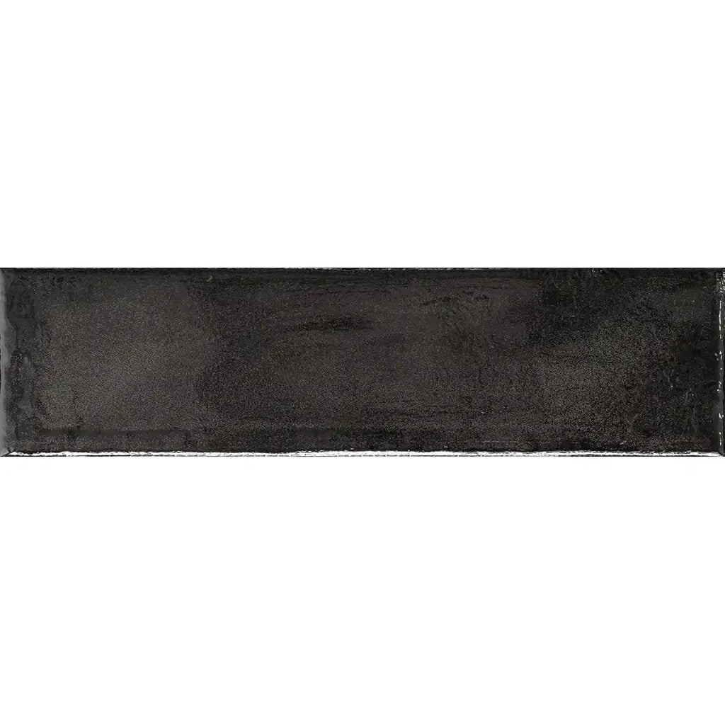 Larkin Black Gloss Ceramic Subway Tile 2"x8" | Tile Club