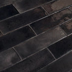 Larkin Black Gloss Ceramic Subway Tile 2"x8" | Tile Club