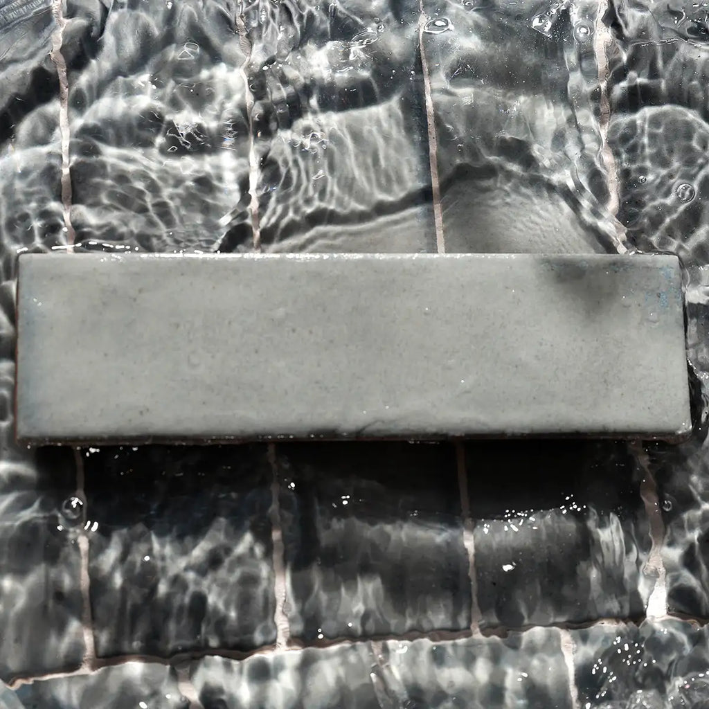 Larkin Blue Gloss Ceramic Subway Tile 2"x8" | Tile Club