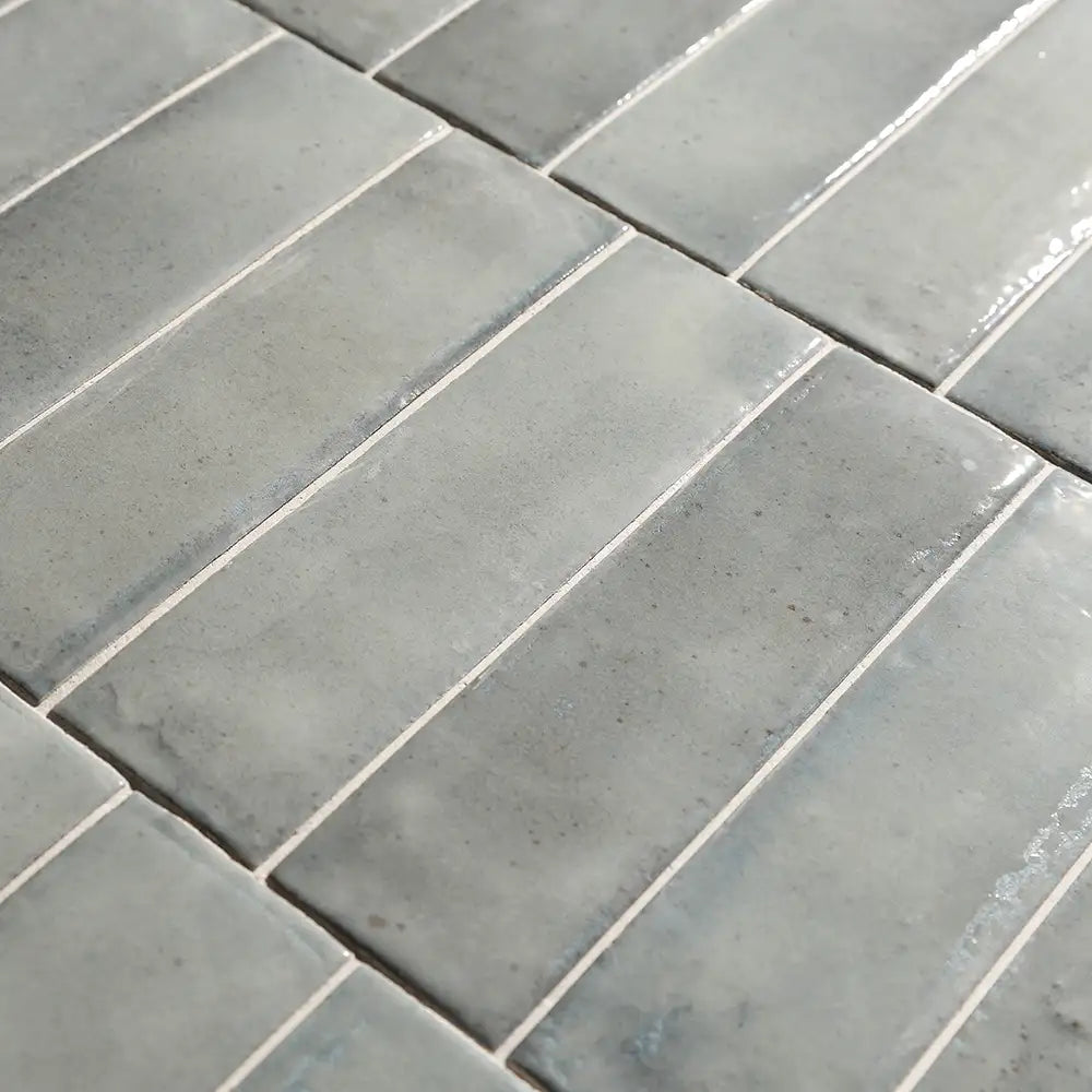 Larkin Blue Gloss Ceramic Subway Tile 2"x8" | Tile Club