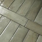 Larkin Green Gloss Ceramic Subway Tile 2"x8" | Tile Club