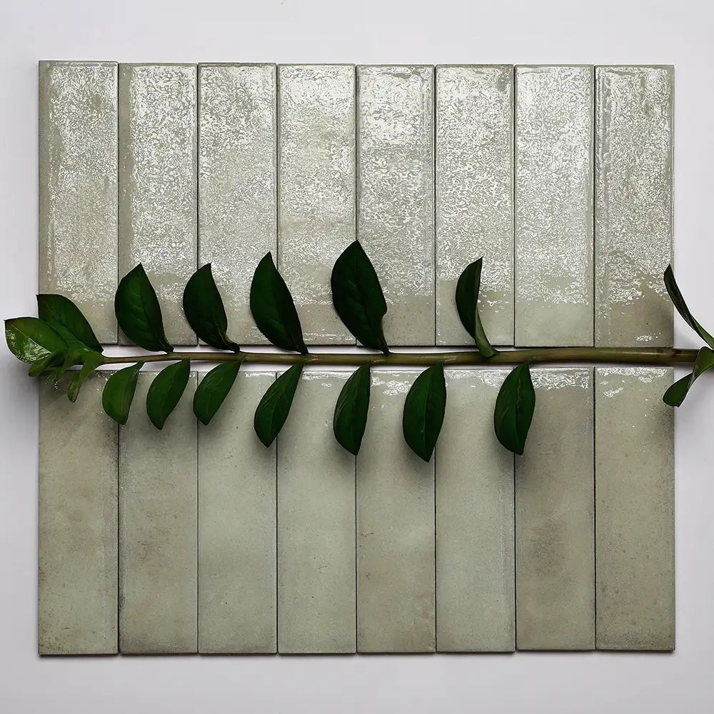Larkin Green Gloss Ceramic Subway Tile 2"x8" | Tile Club