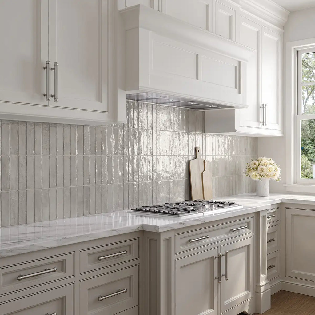 Larkin Shell Gloss Ceramic Subway Tile 2"x8" | Tile Club