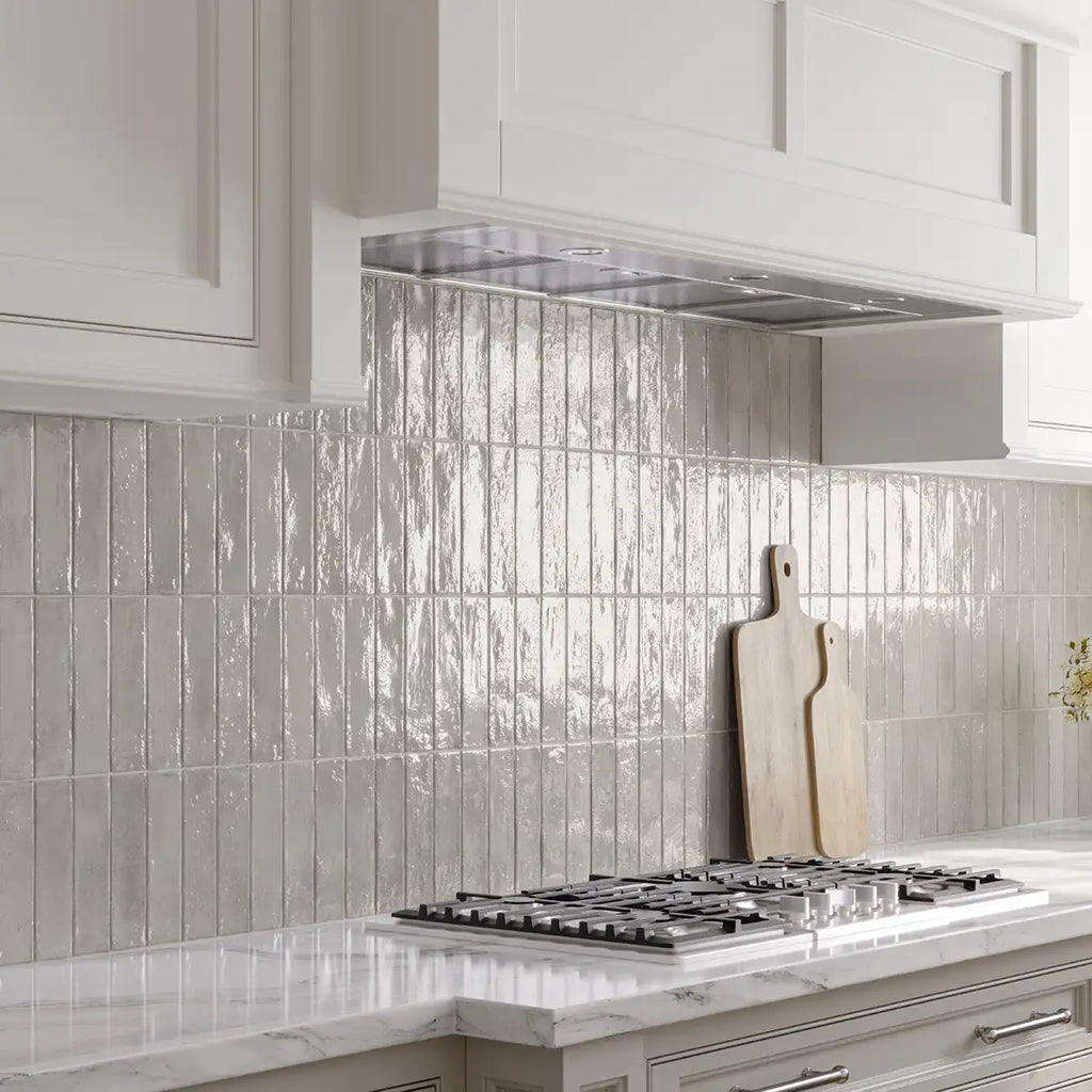 Larkin Shell Gloss Ceramic Subway Tile 2"x8" | Tile Club