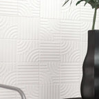 Paxton Line Off White Matte Ceramic Tile 6"x6" | Tile Club