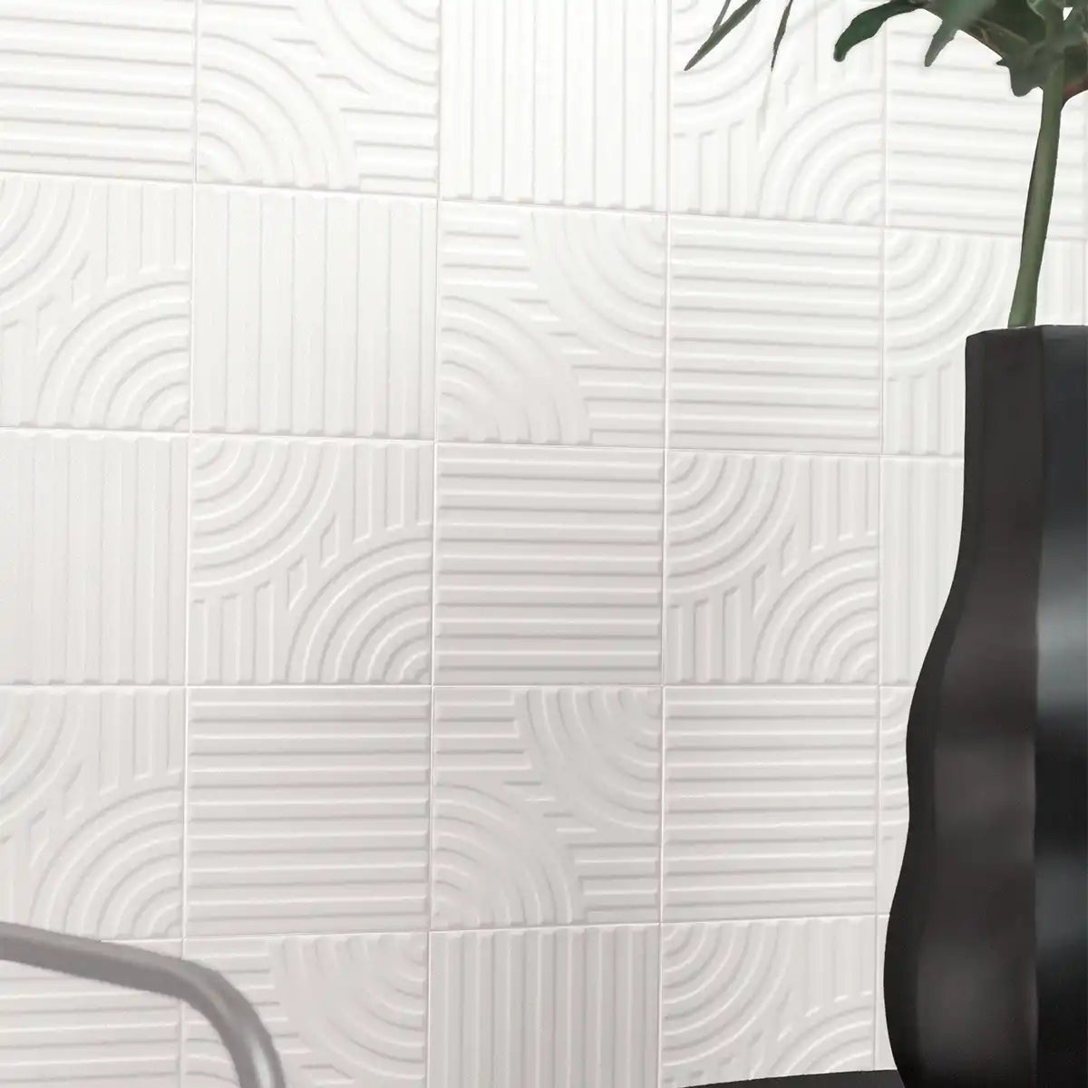 Paxton Line Off White Matte Ceramic Tile 6"x6" | Tile Club