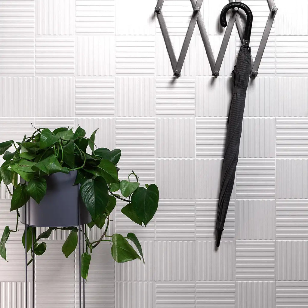 Paxton Line Off White Matte Ceramic Tile 6"x6" | Tile Club