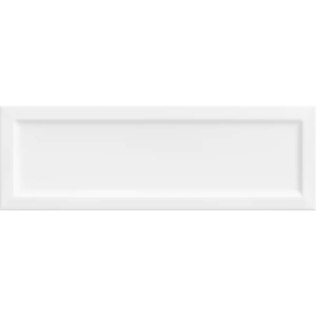 Belmore Bianco Glossy Beveled Ceramic Subway Tile 4" x 12" | Tile Club