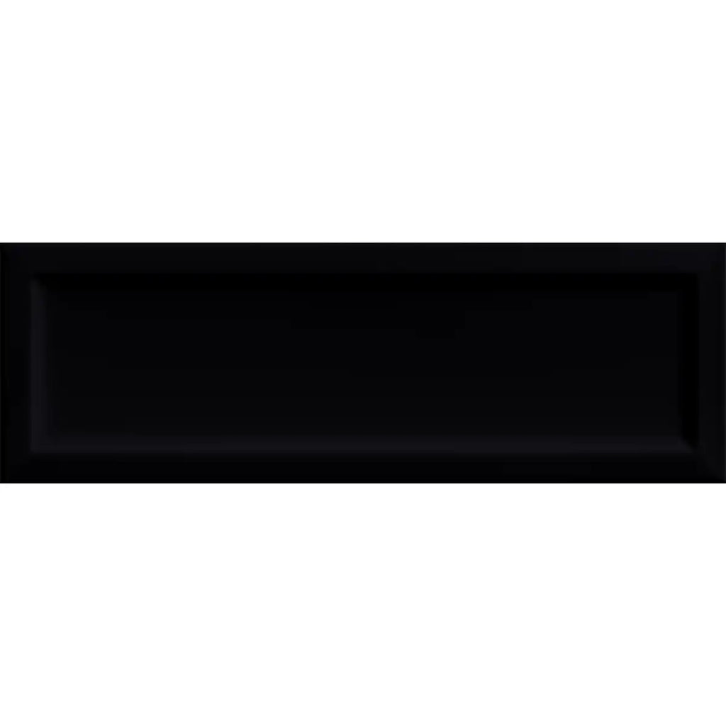 Belmore Black Glossy Beveled Ceramic Subway Tile 4" x 12" | Tile Club