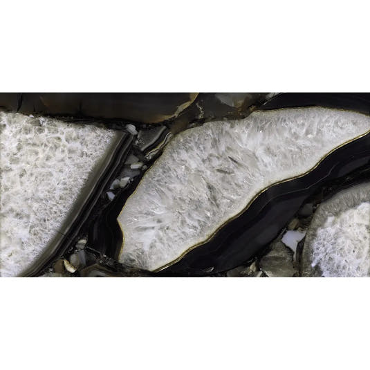 Emporio Agate Geode Black 24x48 Porcelain Large-Format Tile | Tile Club