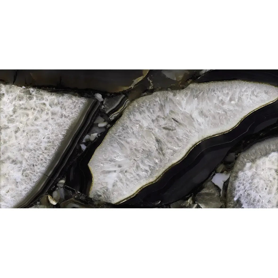 Emporio Agate Geode Black 24x48 Porcelain Large-Format Tile | Tile Club