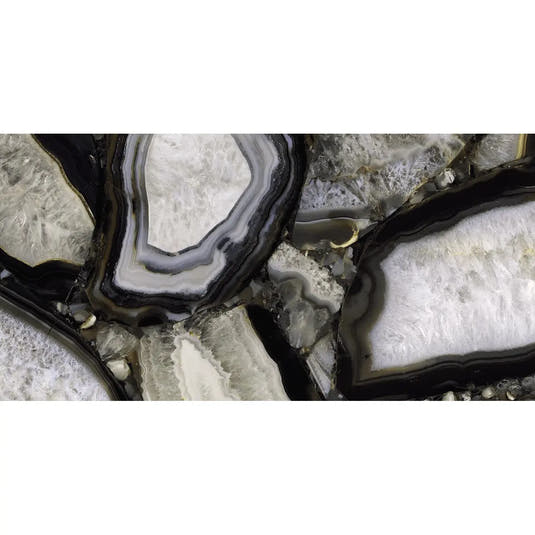 Emporio Agate Geode Black 24x48 Porcelain Large-Format Tile | Tile Club