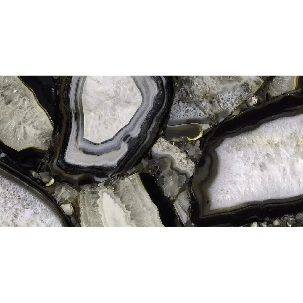 Emporio Agate Geode Black 24x48 Porcelain Large-Format Tile | Tile Club