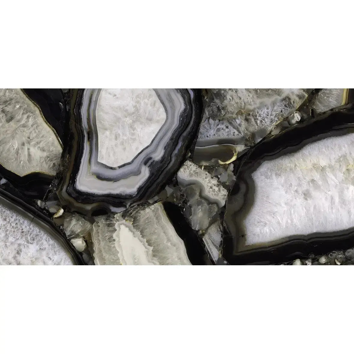 Emporio Agate Geode Black 24x48 Porcelain Large-Format Tile | Tile Club