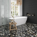 Geode Tile Emporio Agate Geode Black 2x2 Porcelain Mosaic | Square Patterned Tiles