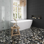 Emporio Agate Geode Black 2x2 Porcelain Mosaic | Tile Club
