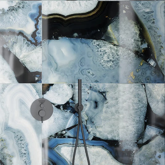 Emporio Agate Geode Blue 24x48 Porcelain Large-Format Tile | Tile Club