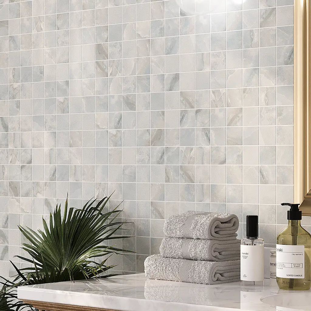 Emporio Azul Crystal-Look Porcelain Mosaic Tile | Tile Club