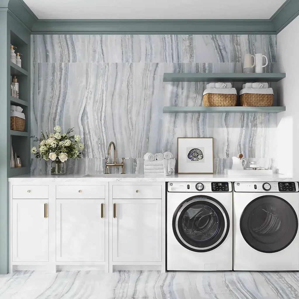 Emporio Azul Crystal-Look Porcelain Tile Veined 24x48 | Tile Club