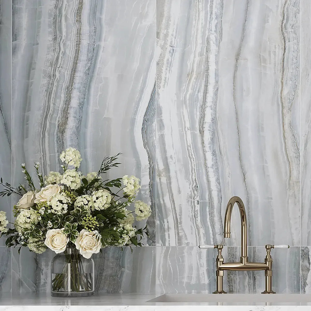 Emporio Azul Crystal-Look Porcelain Tile Veined 24x48 | Tile Club