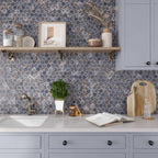 Emporio Baroque Blue Hex Porcelain Mosaic Tile | Tile Club