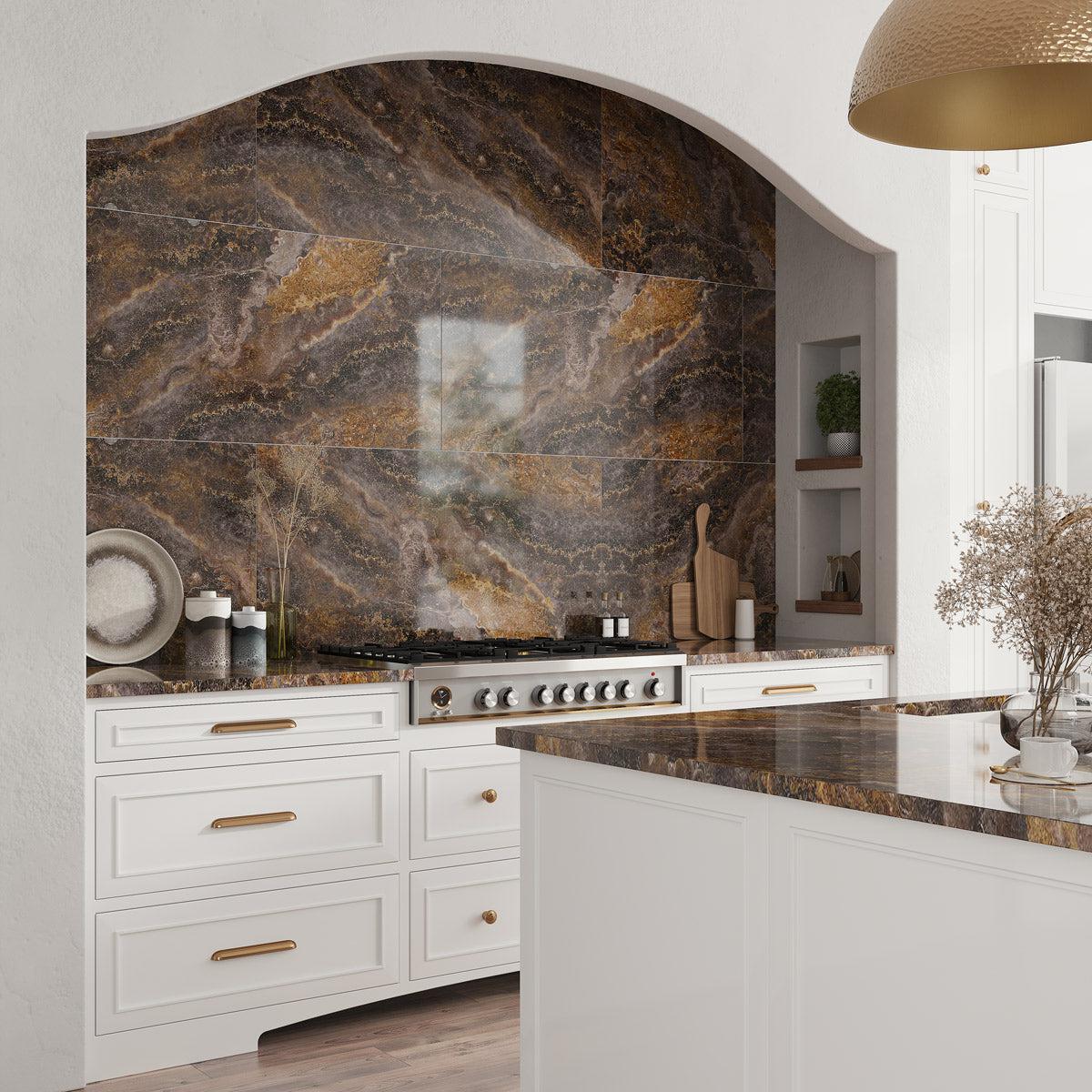 Emporio Baroque Clay Large-Format Porcelain Tile 24x48 | Tile Club