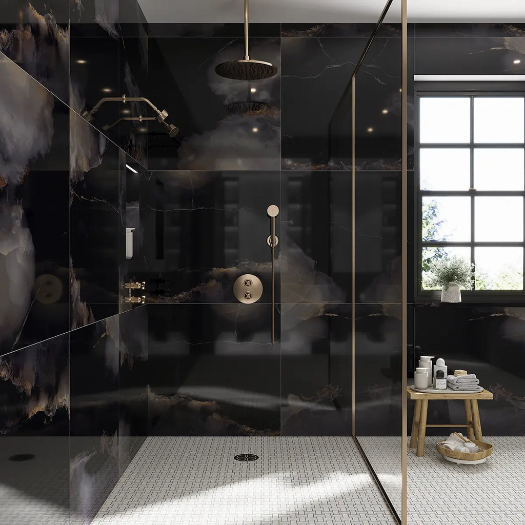 Emporio Black Onyx Large-Format Porcelain Tile 36x36 | Tile Club