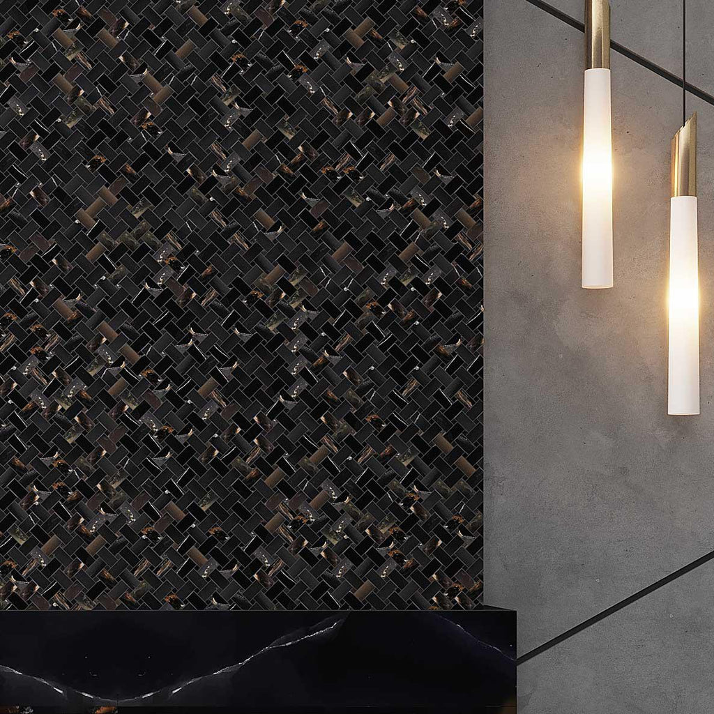 Emporio Black Onyx Porcelain Mosaic Tile | Tile Club