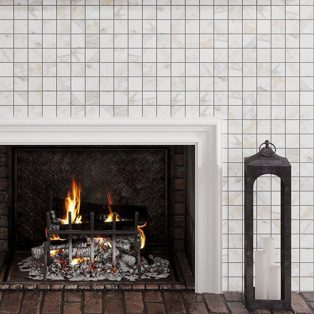 Emporio Calacatta Gold Porcelain Mosaic Tile | Tile Club