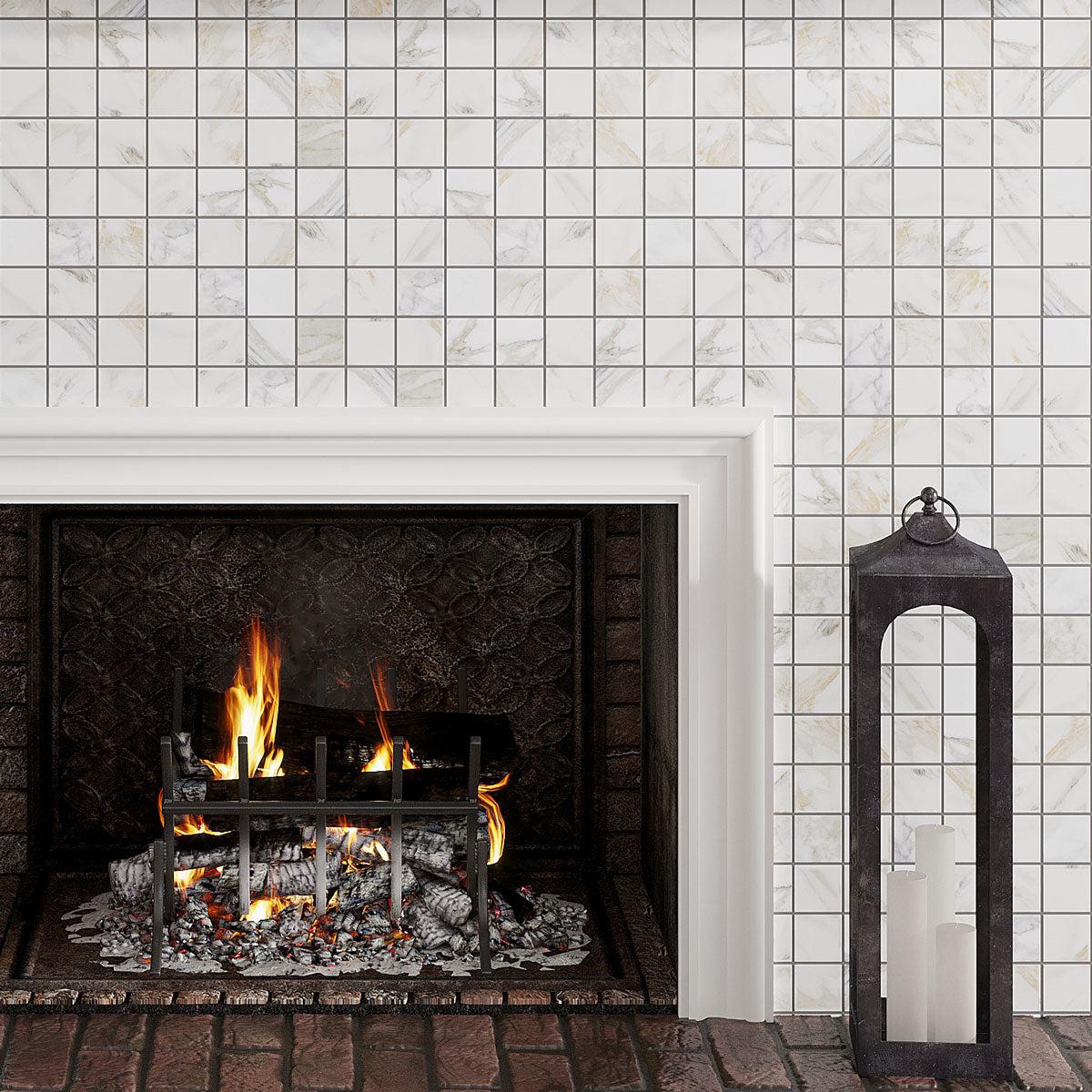 Emporio Calacatta Gold Porcelain Mosaic Tile | Tile Club